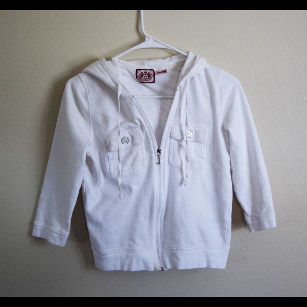 Juicy Couture 3/4 Sleeve White Hoodie Jacket